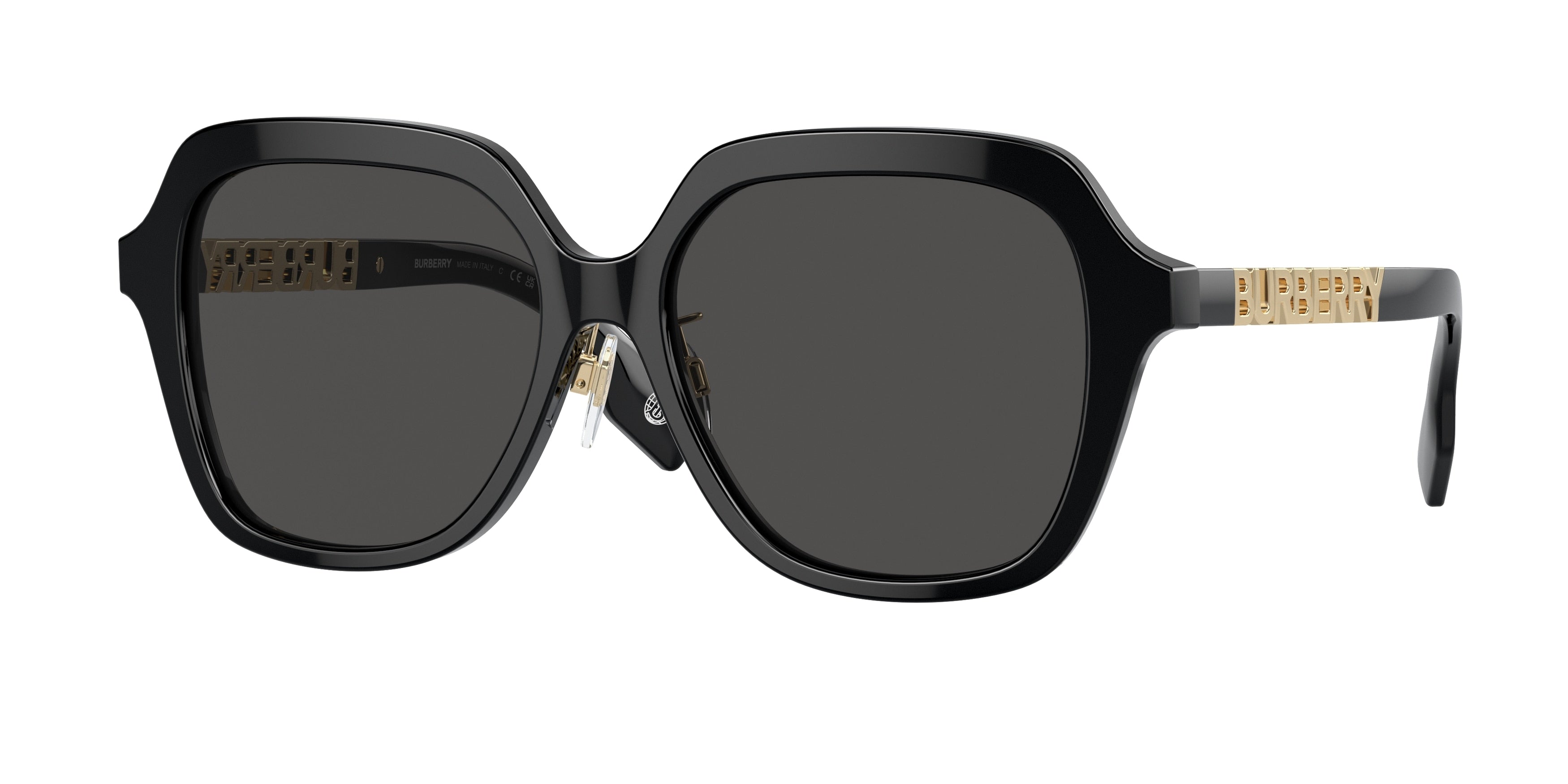Burberry JONI BE4389F Square Sunglasses  300187-Black 55-140-16 - Color Map Black