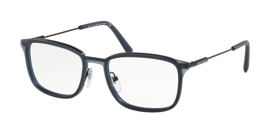 Bvlgari BV1101 Rectangle Eyeglasses  128-MATTE BLUE 54-19-145 - Color Map blue
