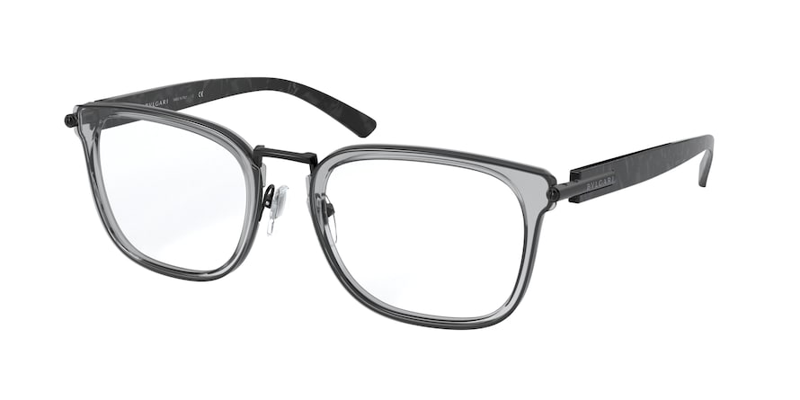 Bvlgari BV1108 Square Eyeglasses  128-MATTE BLACK/TRASPARENT GREY 54-20-145 - Color Map grey