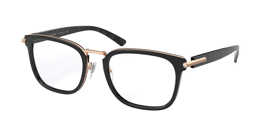 Bvlgari BV1108 Square Eyeglasses  2013-MATTE PINK GOLD/BLACK 54-20-145 - Color Map black