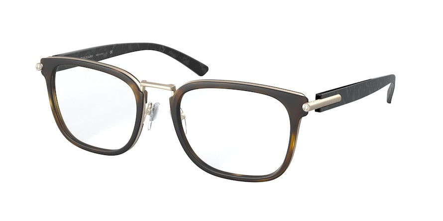 Bvlgari BV1108 Square Eyeglasses  2022-MATTE PALE GOLD/MATTE HAVANA 54-20-145 - Color Map havana