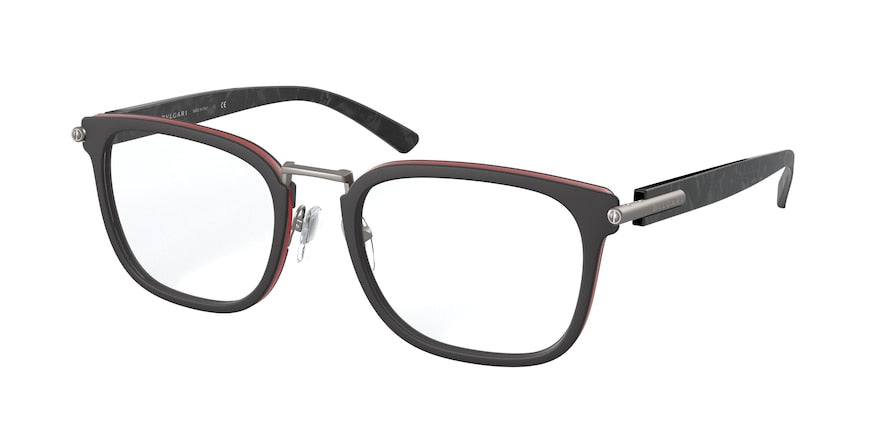 Bvlgari BV1108 Square Eyeglasses  2058-MATTE RED/MATTE BLACK 54-20-145 - Color Map black