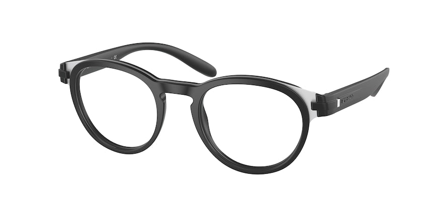 Bvlgari BV1115 Round Eyeglasses  5313-MATTE BLACK/MATTE SILVER 50-20-145 - Color Map black
