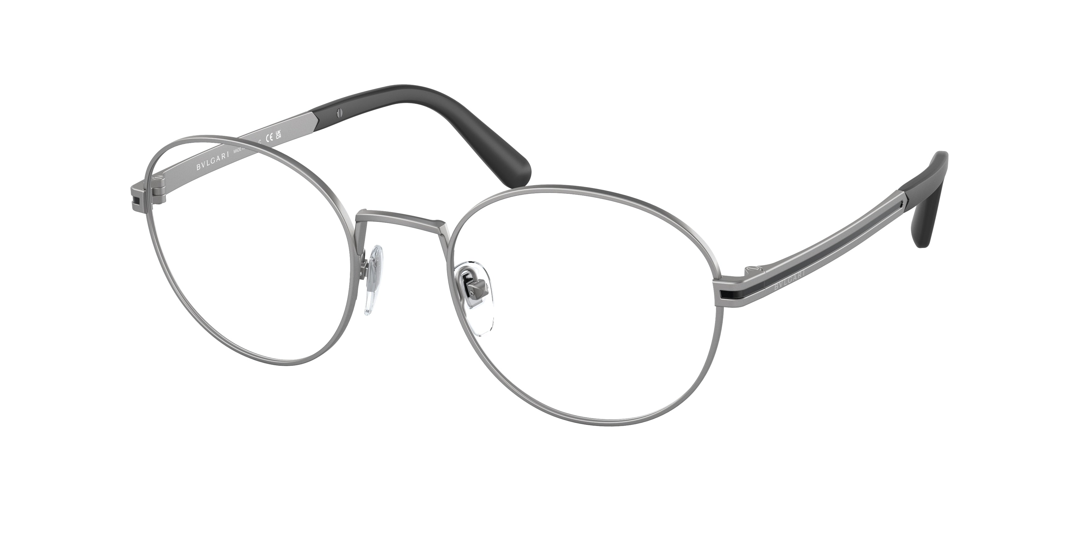 Bvlgari BV1119 Round Eyeglasses  195-Matte Gunmetal 52-145-21 - Color Map Grey