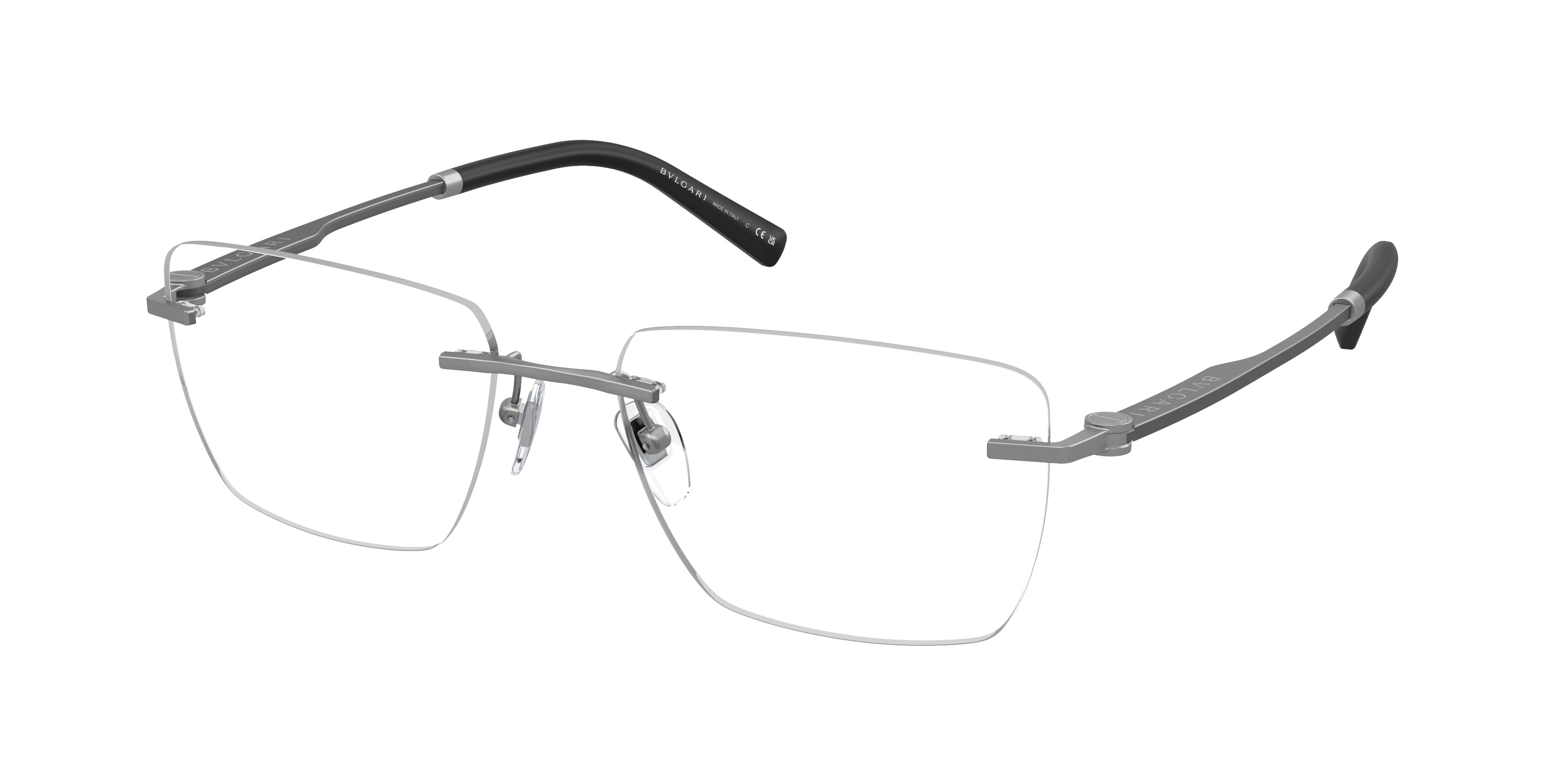 Bvlgari BV1122 Rectangle Eyeglasses  195-Matte Gunmetal 57-150-18 - Color Map Grey