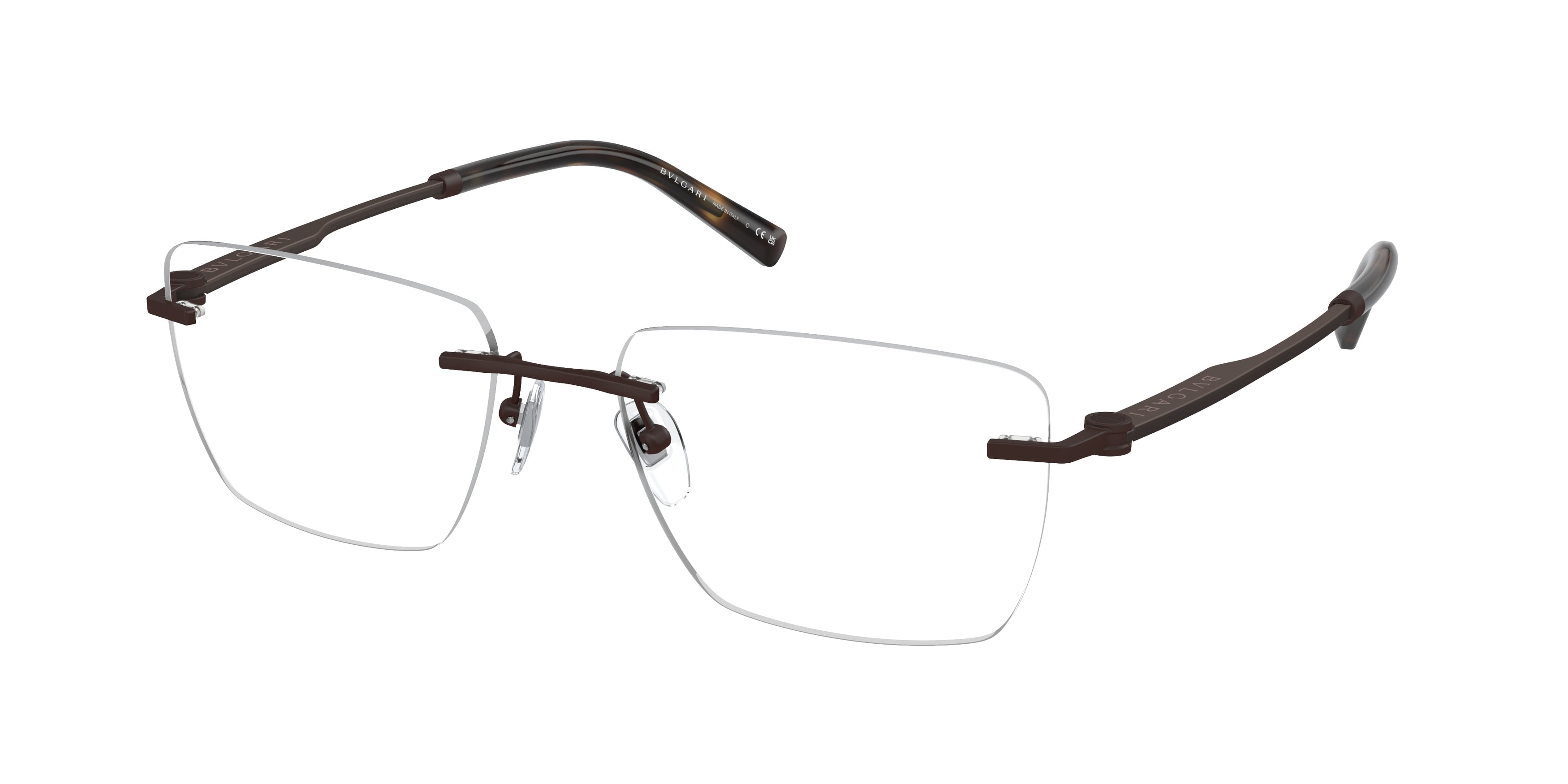 Bvlgari BV1122 Rectangle Eyeglasses  2073-Matte Brown 57-150-18 - Color Map Brown