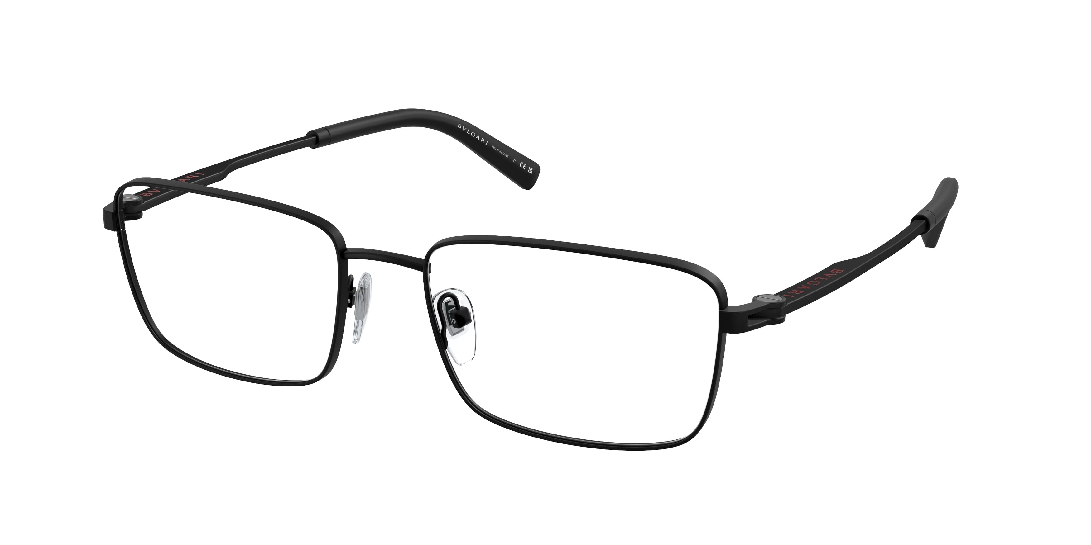 Bvlgari BV1123 Rectangle Eyeglasses  128-Matte Black 55-145-18 - Color Map Black