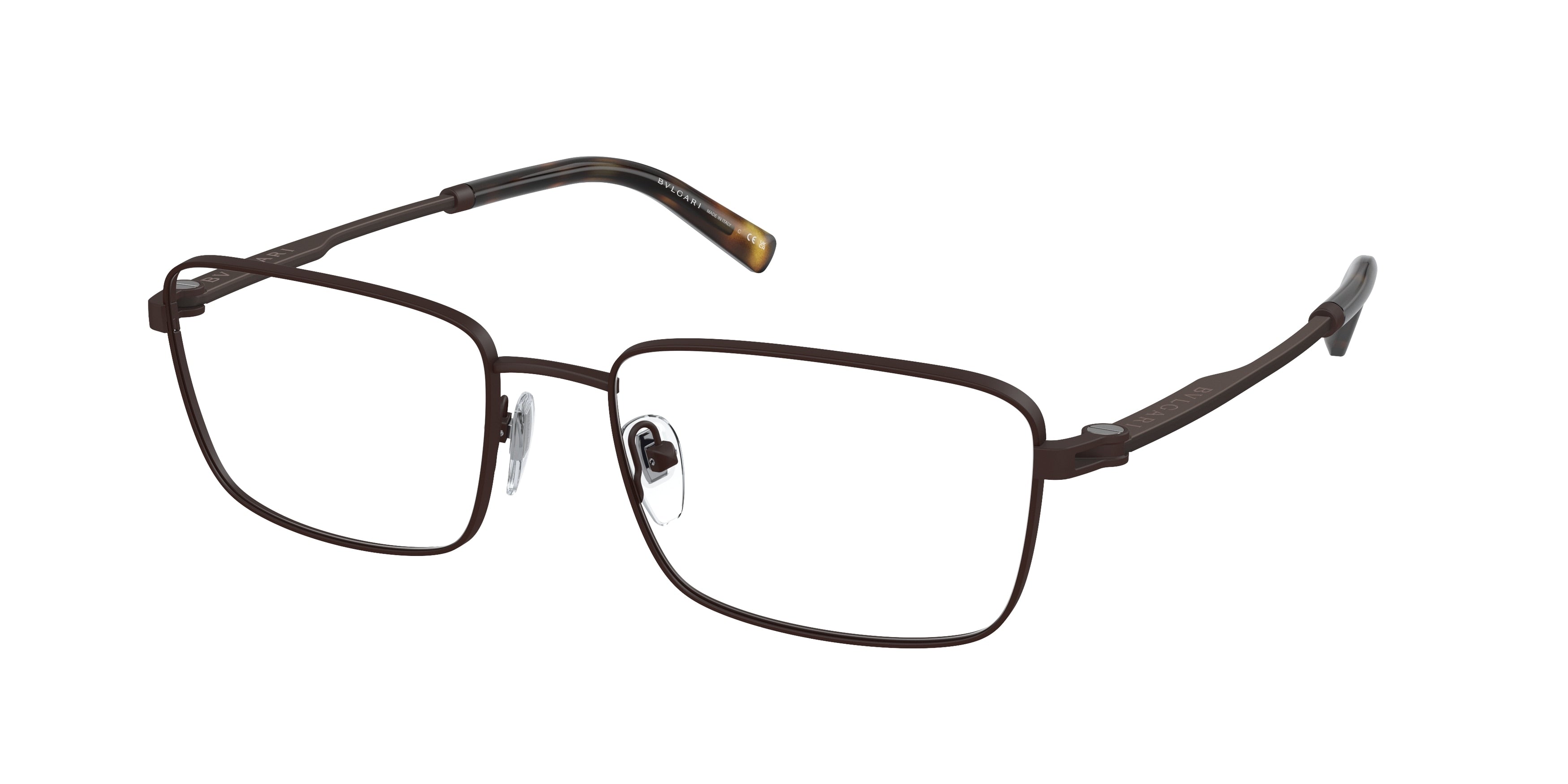 Bvlgari BV1123 Rectangle Eyeglasses  2073-Matte Brown 55-145-18 - Color Map Brown