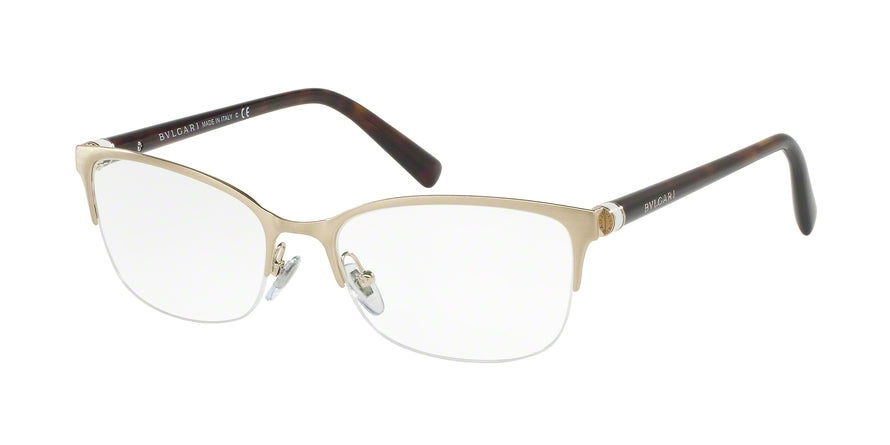 Bvlgari BV2189 Pillow Eyeglasses  2015-BRUSHED PALE GOLD 53-16-140 - Color Map gold