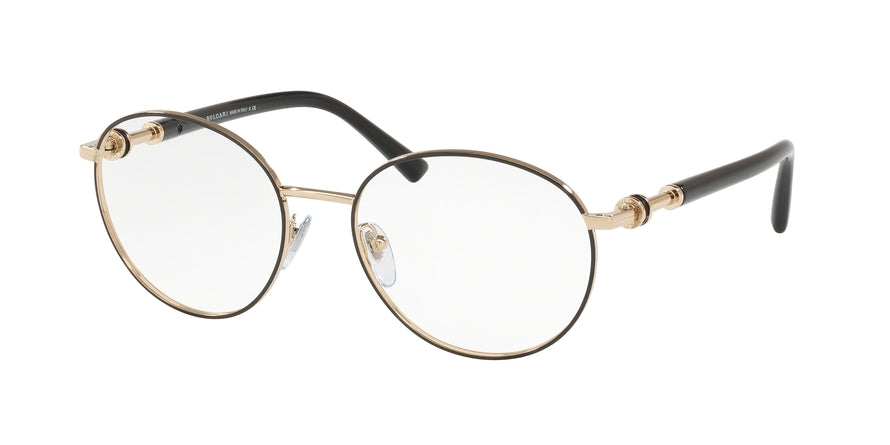 Bvlgari BV2207 Round Eyeglasses  2033-BLACK/ROSE GOLD 54-17-140 - Color Map black