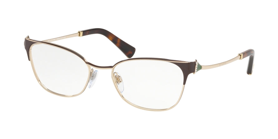 Bvlgari BV2212B Cat Eye Eyeglasses  2034-BROWN/PALE GOLD 54-18-135 - Color Map brown