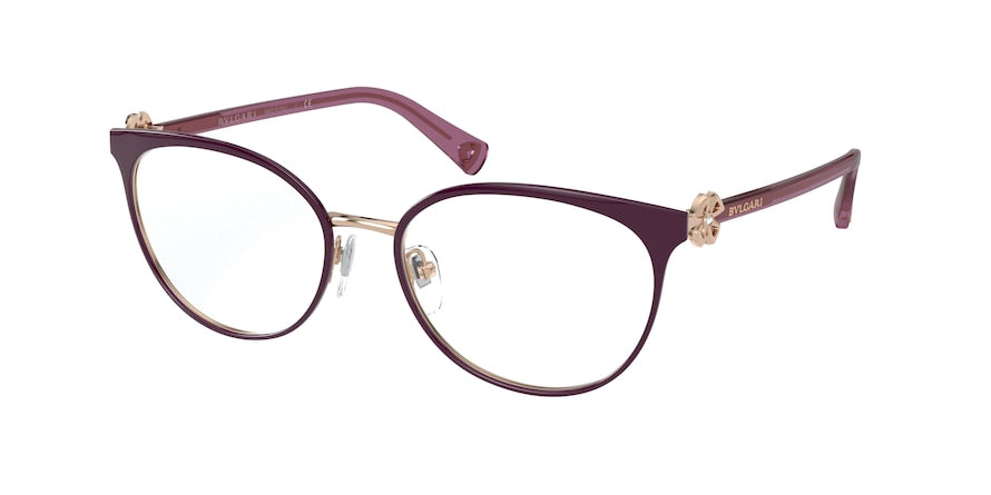Bvlgari BV2219B Oval Eyeglasses  2035-PLUM/PINK GOLD 54-17-140 - Color Map violet