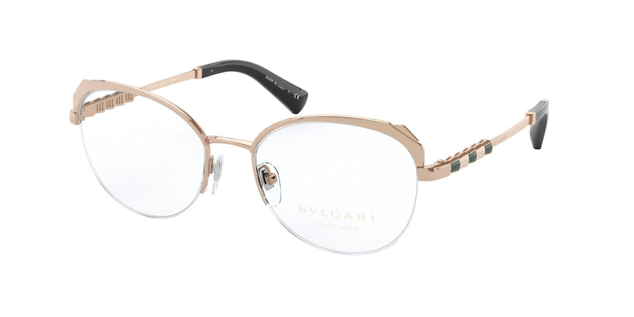 Bvlgari BV2221KB Cat Eye Eyeglasses  395-PINK GOLD PLATED 54-18-140 - Color Map gold
