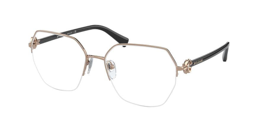 Bvlgari BV2224B Irregular Eyeglasses  2014-PINK GOLD 56-17-140 - Color Map gold