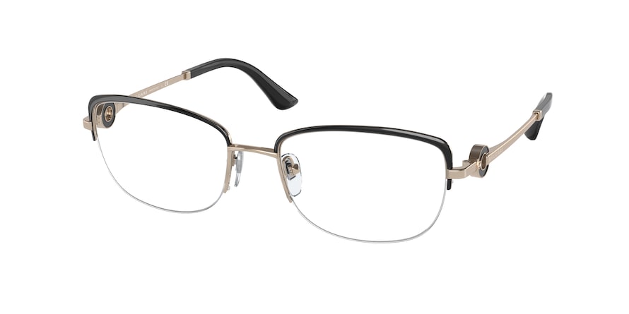 Bvlgari BV2225B Rectangle Eyeglasses  2033-PINK GOLD/BLACK 55-18-140 - Color Map black