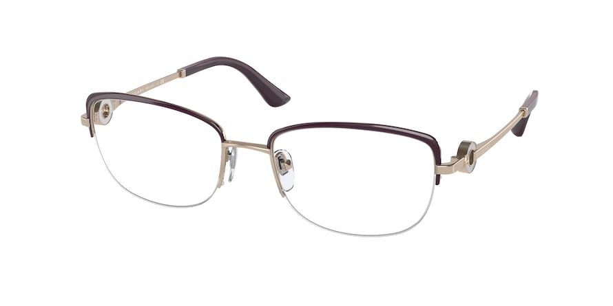 Bvlgari BV2225B Rectangle Eyeglasses  2035-PINK GOLD/VIOLET 55-18-140 - Color Map violet