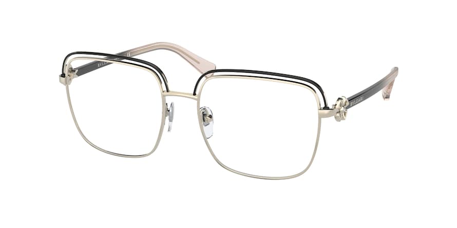 Bvlgari BV2226B Square Eyeglasses  2033-PALE GOLD/BLACK 54-17-140 - Color Map gold