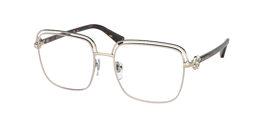 Bvlgari BV2226B Square Eyeglasses  2059-PALE GOLD/CHAMPAGNE 54-17-140 - Color Map light brown