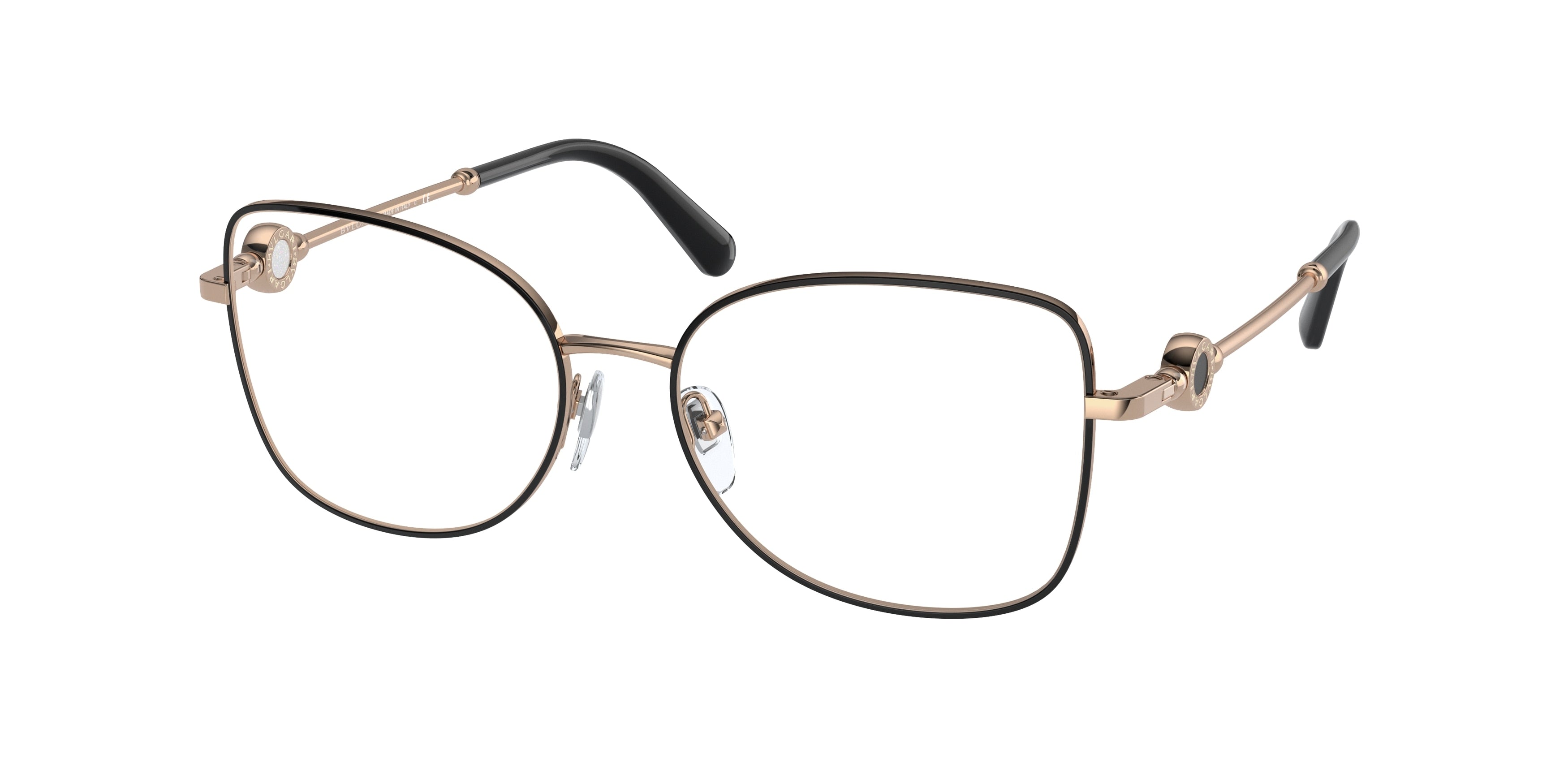 Bvlgari BV2227 Butterfly Eyeglasses  2033-Pink Gold/Black 53-140-16 - Color Map Pink