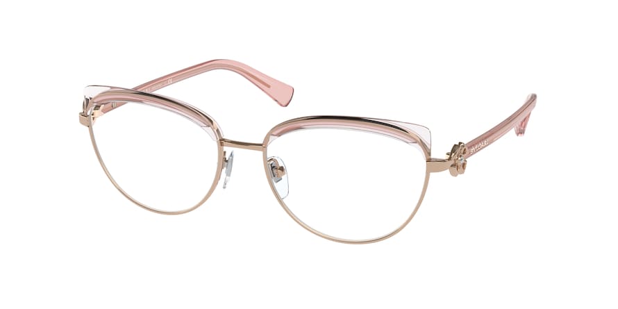 Bvlgari BV2233B Phantos Eyeglasses  2023-PINK GOLD/TRANSPARENT PINK 54-16-140 - Color Map pink