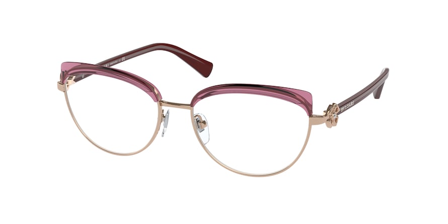Bvlgari BV2233B Phantos Eyeglasses  2054-PINK GOLD/CHERRY 54-16-140 - Color Map purple/reddish