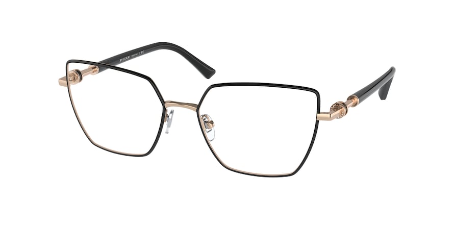 Bvlgari BV2236 Irregular Eyeglasses  2033-PINK GOLD/BLACK 54-17-140 - Color Map black