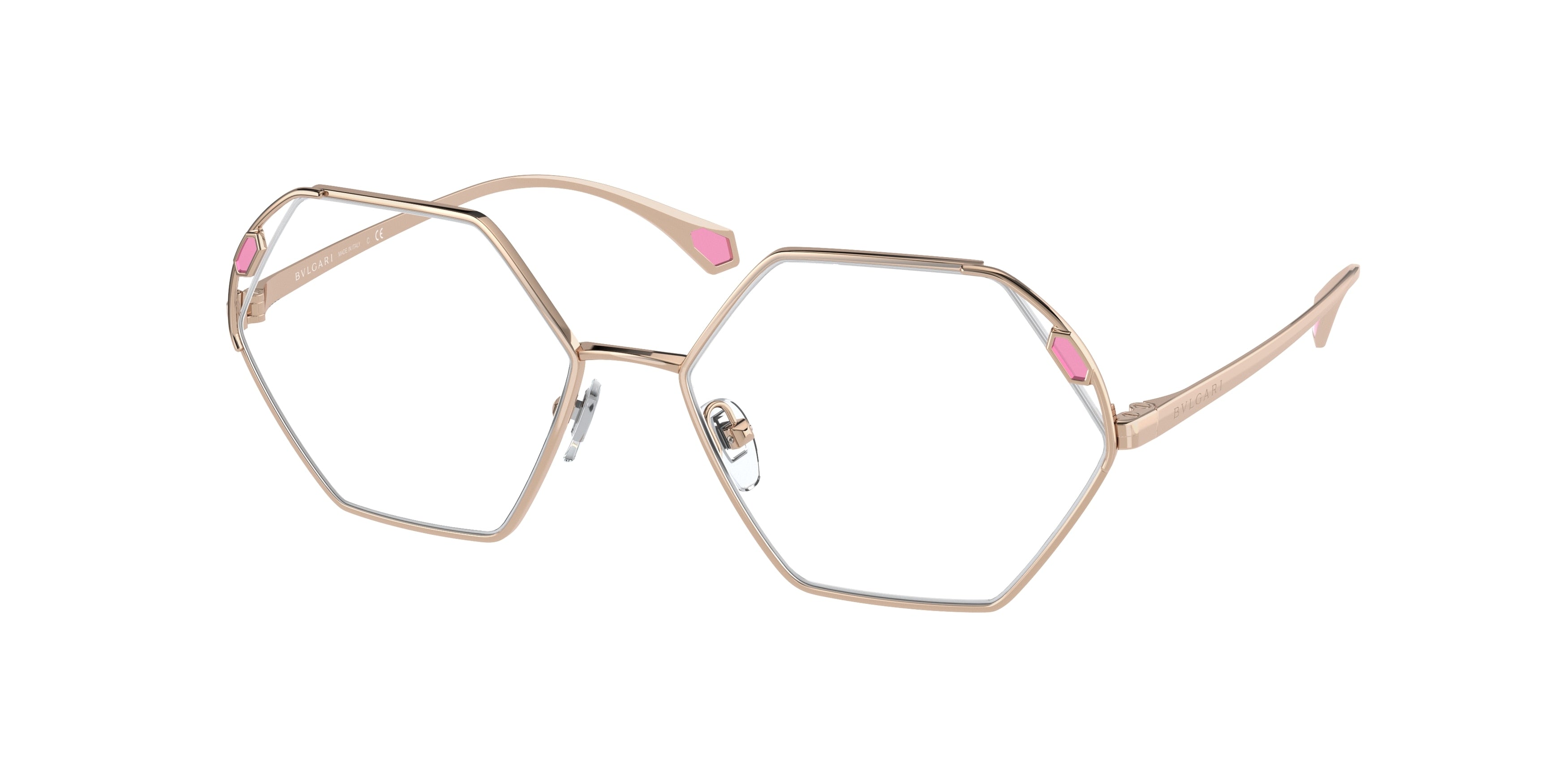Bvlgari BV2238 Irregular Eyeglasses  2014-Pink Gold 53-140-16 - Color Map Pink
