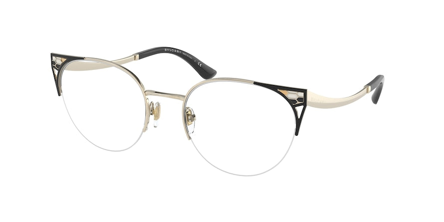 Bvlgari BV2243 Phantos Eyeglasses  2018-PALE GOLD/BLACK 53-20-140 - Color Map black