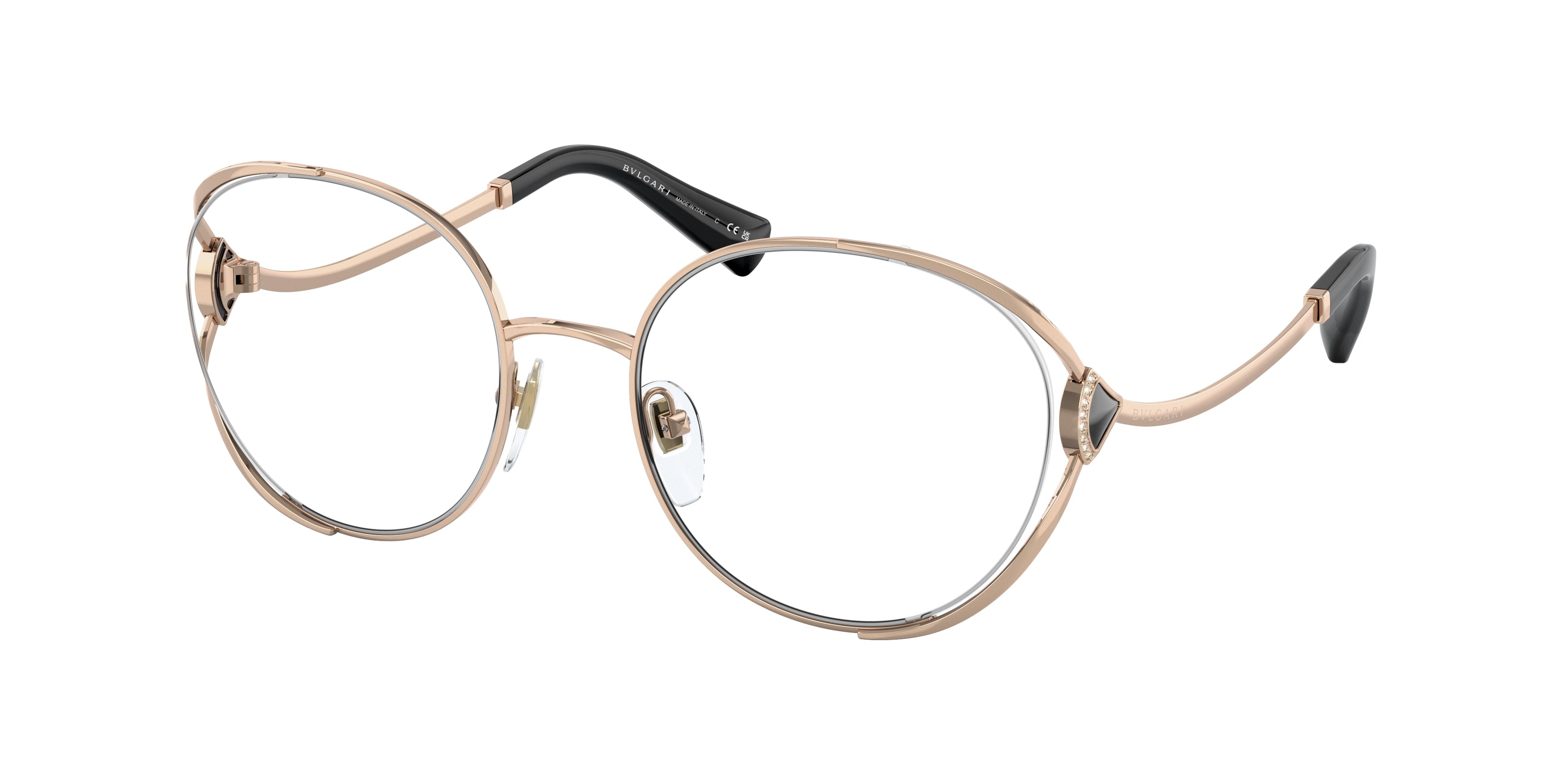 Bvlgari BV2245B Round Eyeglasses  2014-Pink Gold 54-140-20 - Color Map Pink