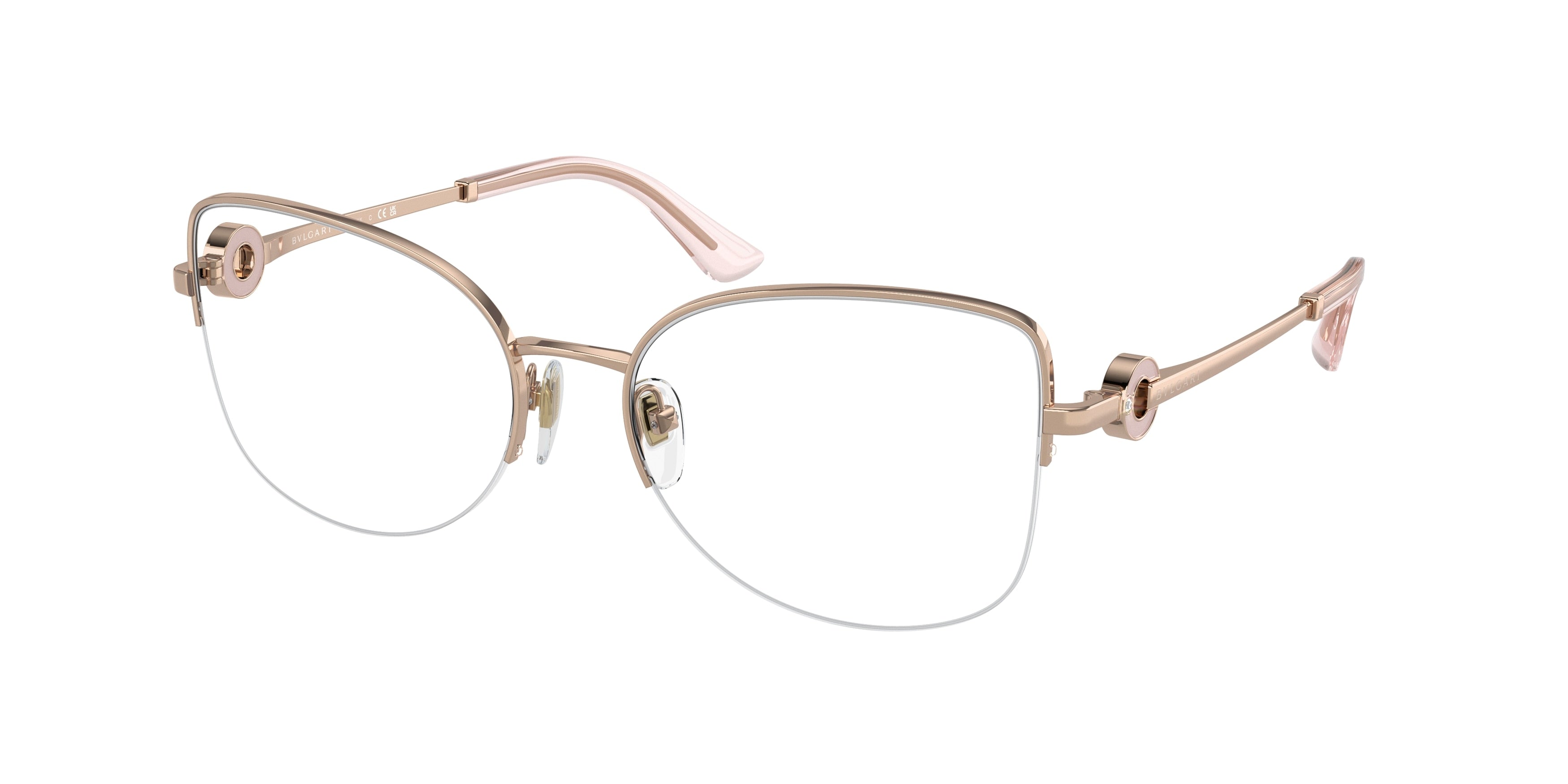 Bvlgari BV2246B Cat Eye Eyeglasses  2014-Pink Gold 55-140-17 - Color Map Pink