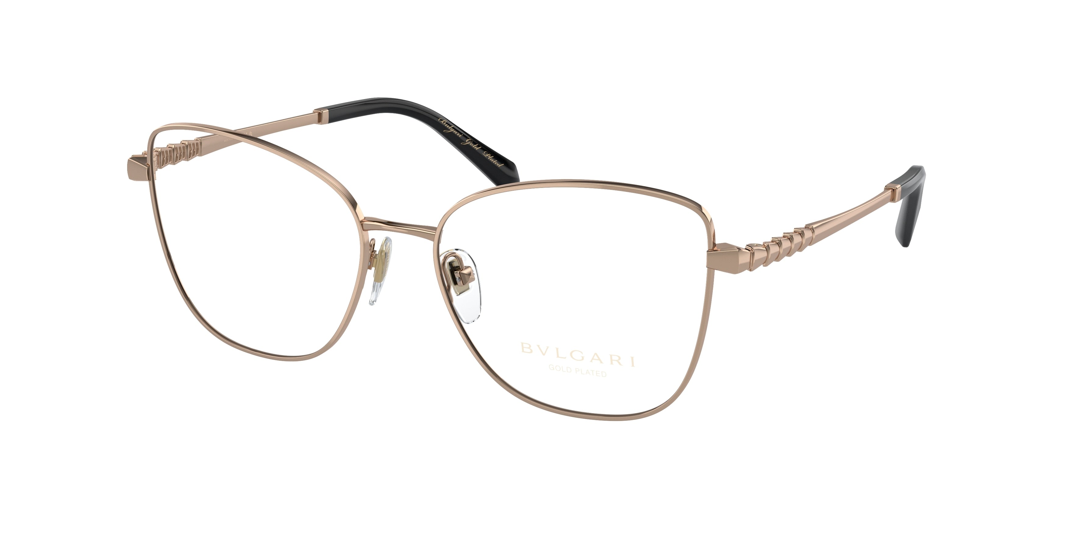 Bvlgari BV2250K Cat Eye Eyeglasses  2014-Pink Gold Plated 52-140-16 - Color Map Pink
