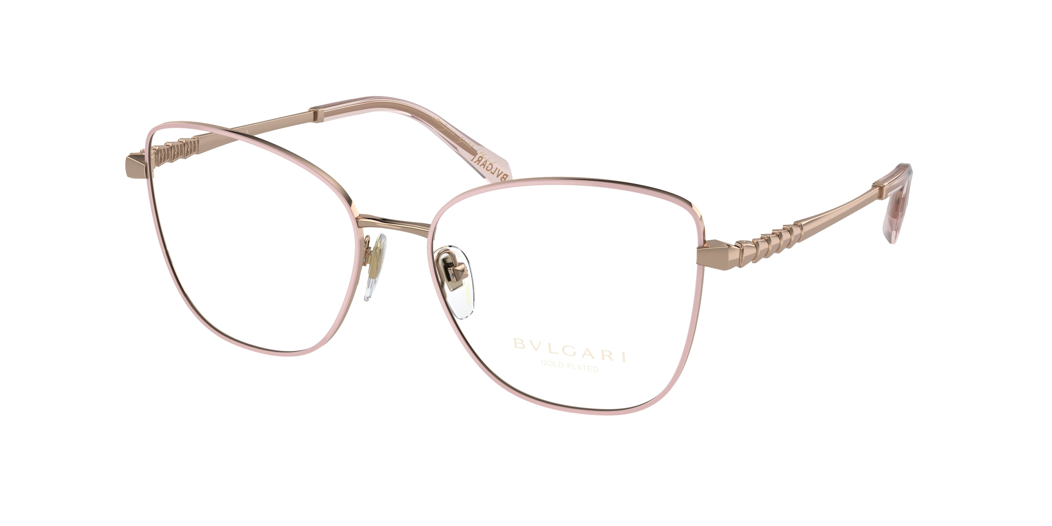 Bvlgari BV2250K Cat Eye Eyeglasses  2063-Pink Gold Plated/Champagne 54-140-16 - Color Map Pink