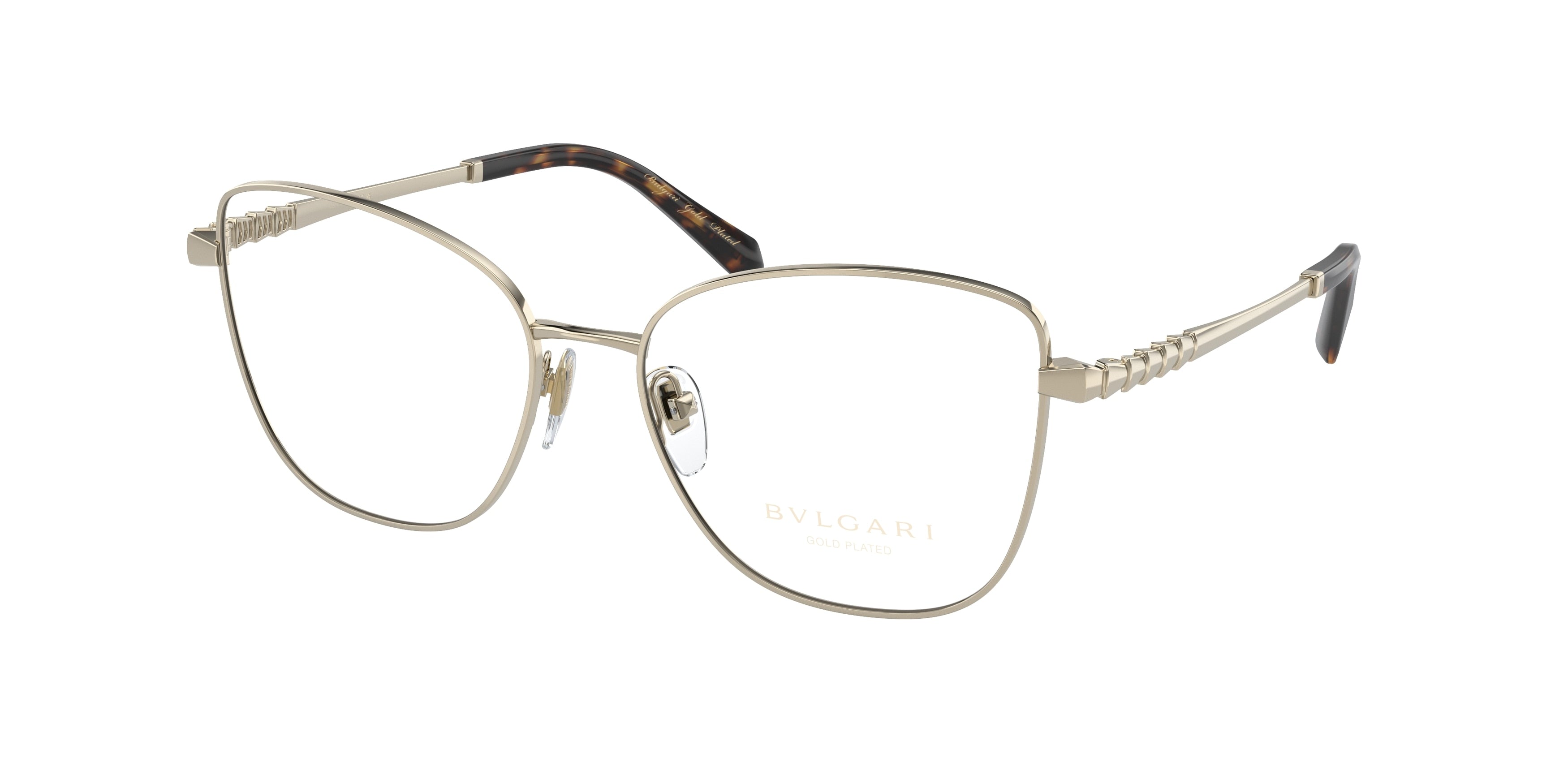 Bvlgari BV2250K Cat Eye Eyeglasses  278-Pale Gold Plated 54-140-16 - Color Map Gold