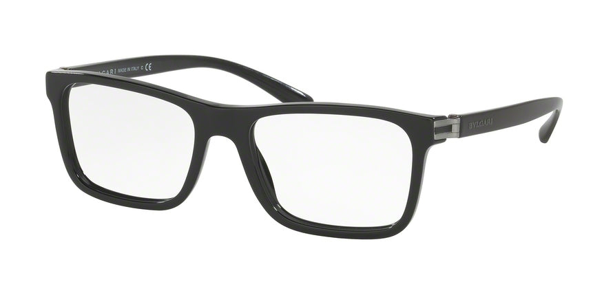 Bvlgari BV3029 Rectangle Eyeglasses  501-BLACK 55-18-140 - Color Map black