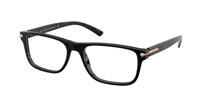 Bvlgari BV3044F Rectangle Eyeglasses  501-BLACK 55-17-145 - Color Map black