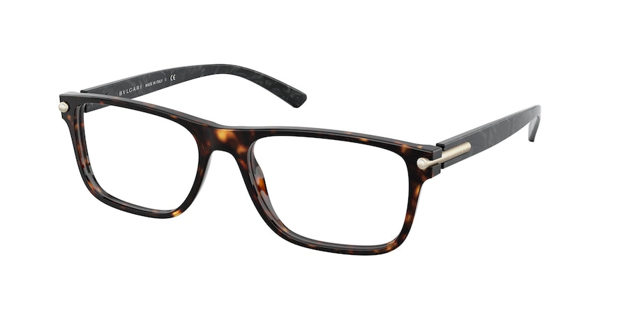 Bvlgari BV3044F Rectangle Eyeglasses  504-DARK HAVANA 55-17-145 - Color Map havana