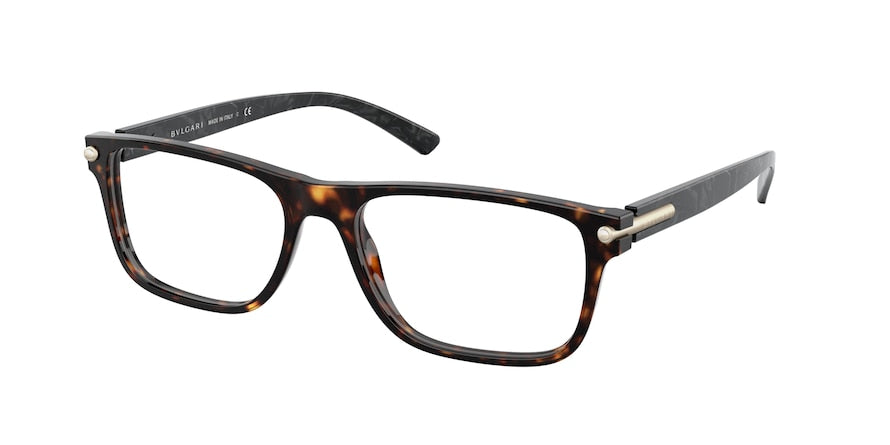 Bvlgari BV3044 Rectangle Eyeglasses  504-DARK HAVANA 55-17-145 - Color Map havana