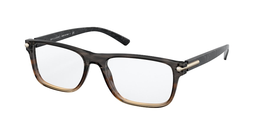 Bvlgari BV3044 Rectangle Eyeglasses  5483-HAVANA STRIPED GRADIENT 55-17-145 - Color Map brown