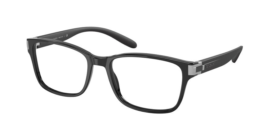 Bvlgari BV3051F Rectangle Eyeglasses  501-BLACK 55-18-145 - Color Map black