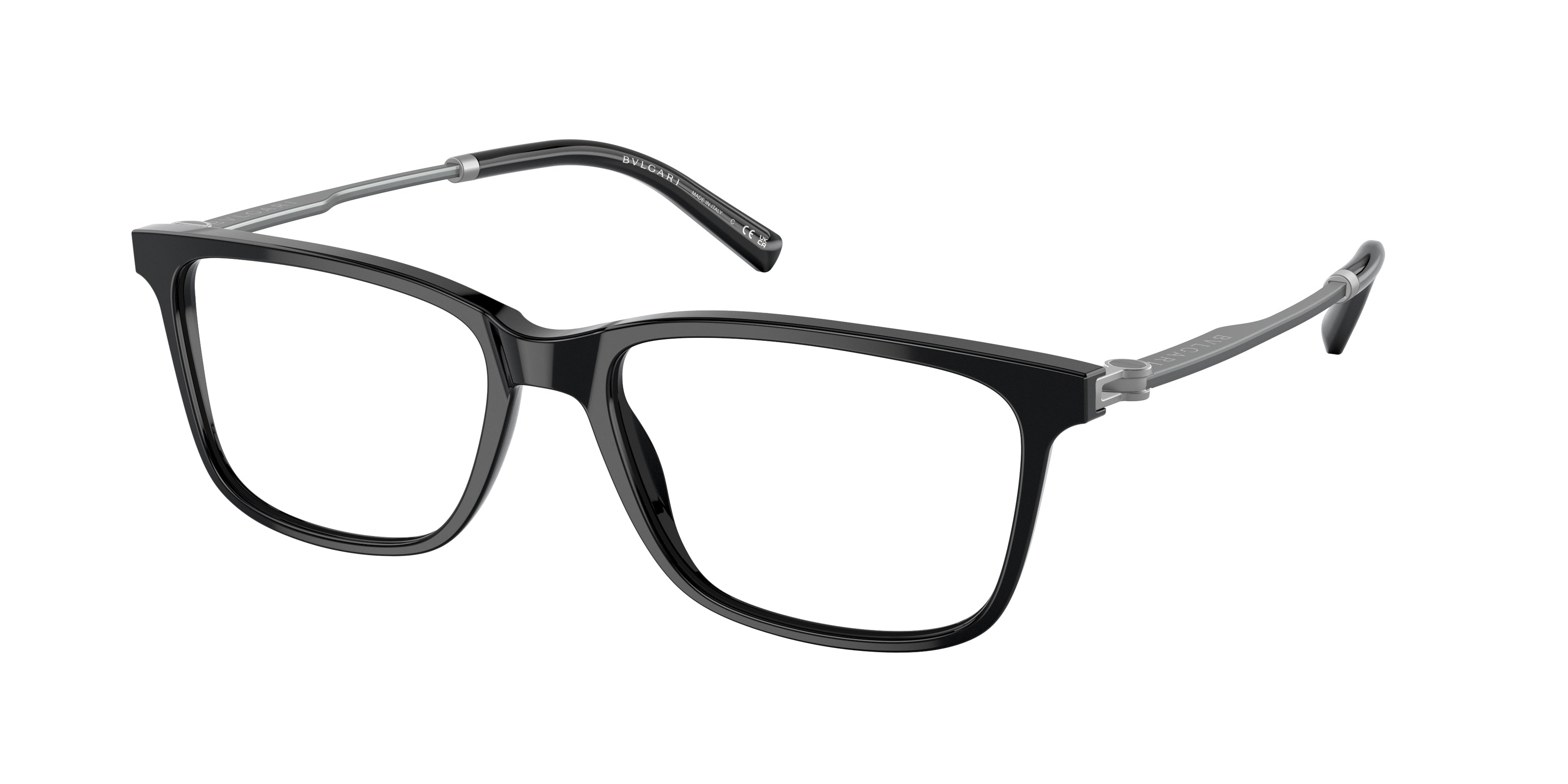 Bvlgari BV3053F Rectangle Eyeglasses  501-Black 55-145-17 - Color Map Black