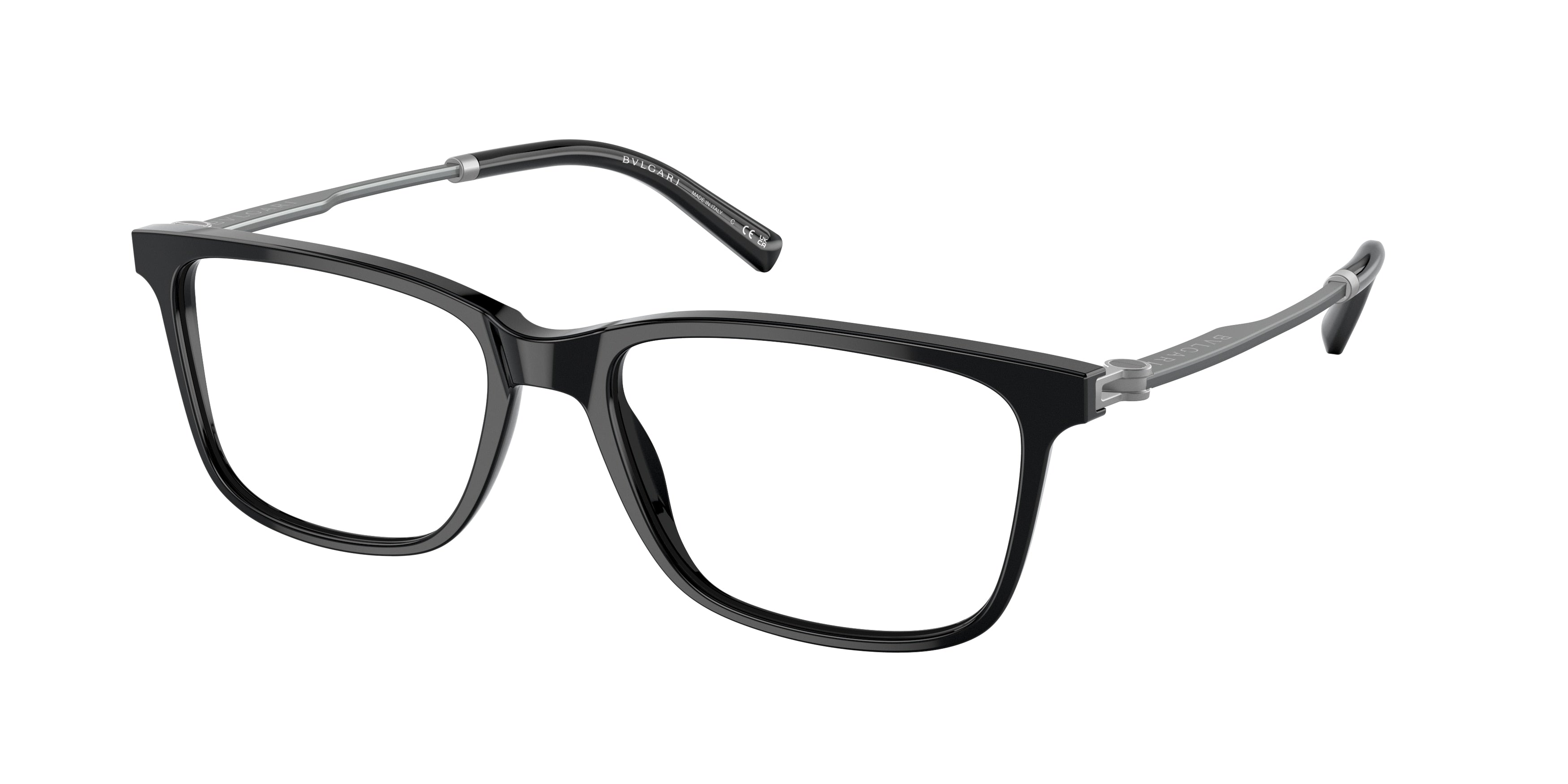 Bvlgari BV3053 Rectangle Eyeglasses  501-Black 55-145-17 - Color Map Black