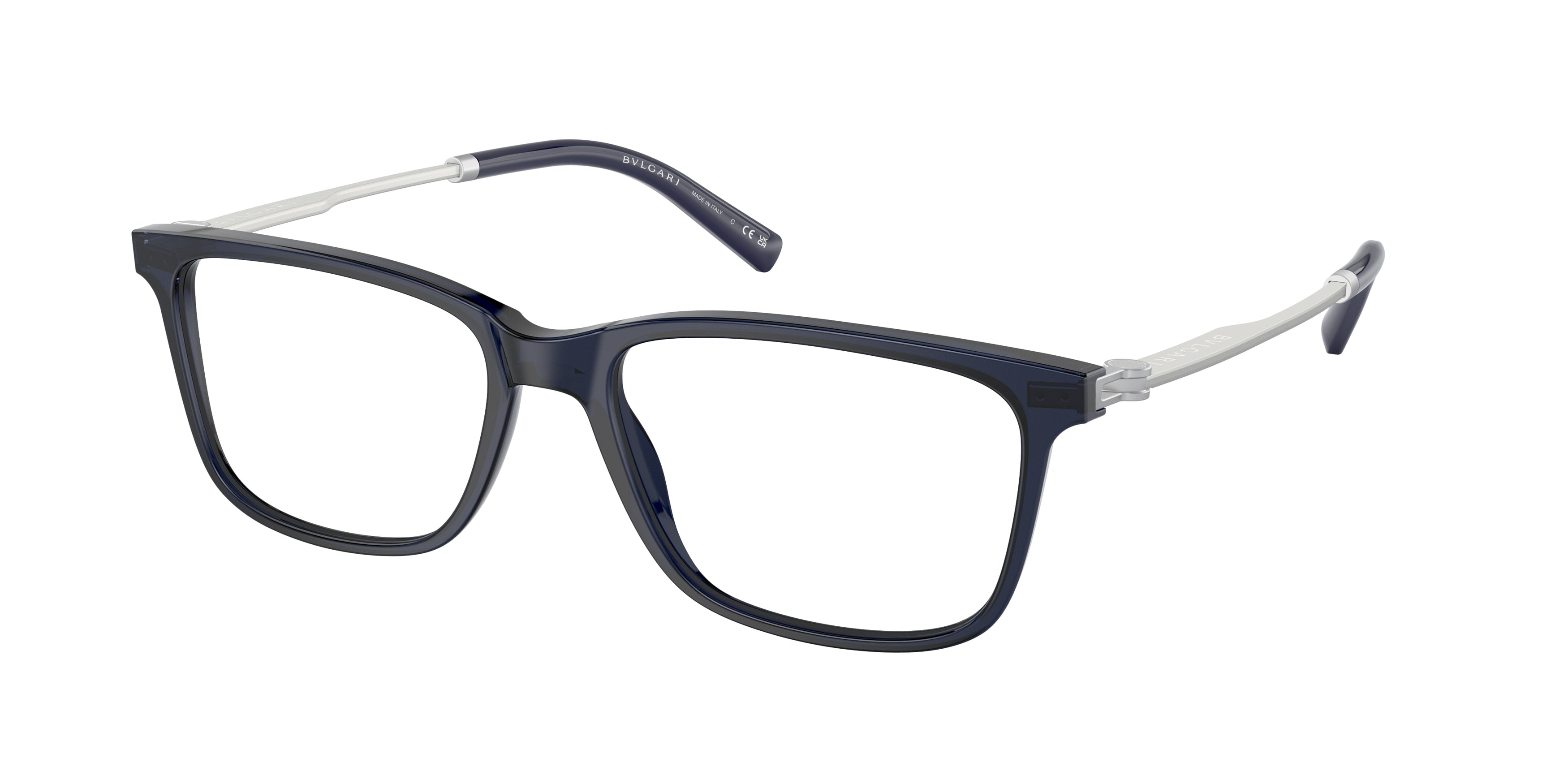 Bvlgari BV3053 Rectangle Eyeglasses  5494-Blue 55-145-17 - Color Map Blue
