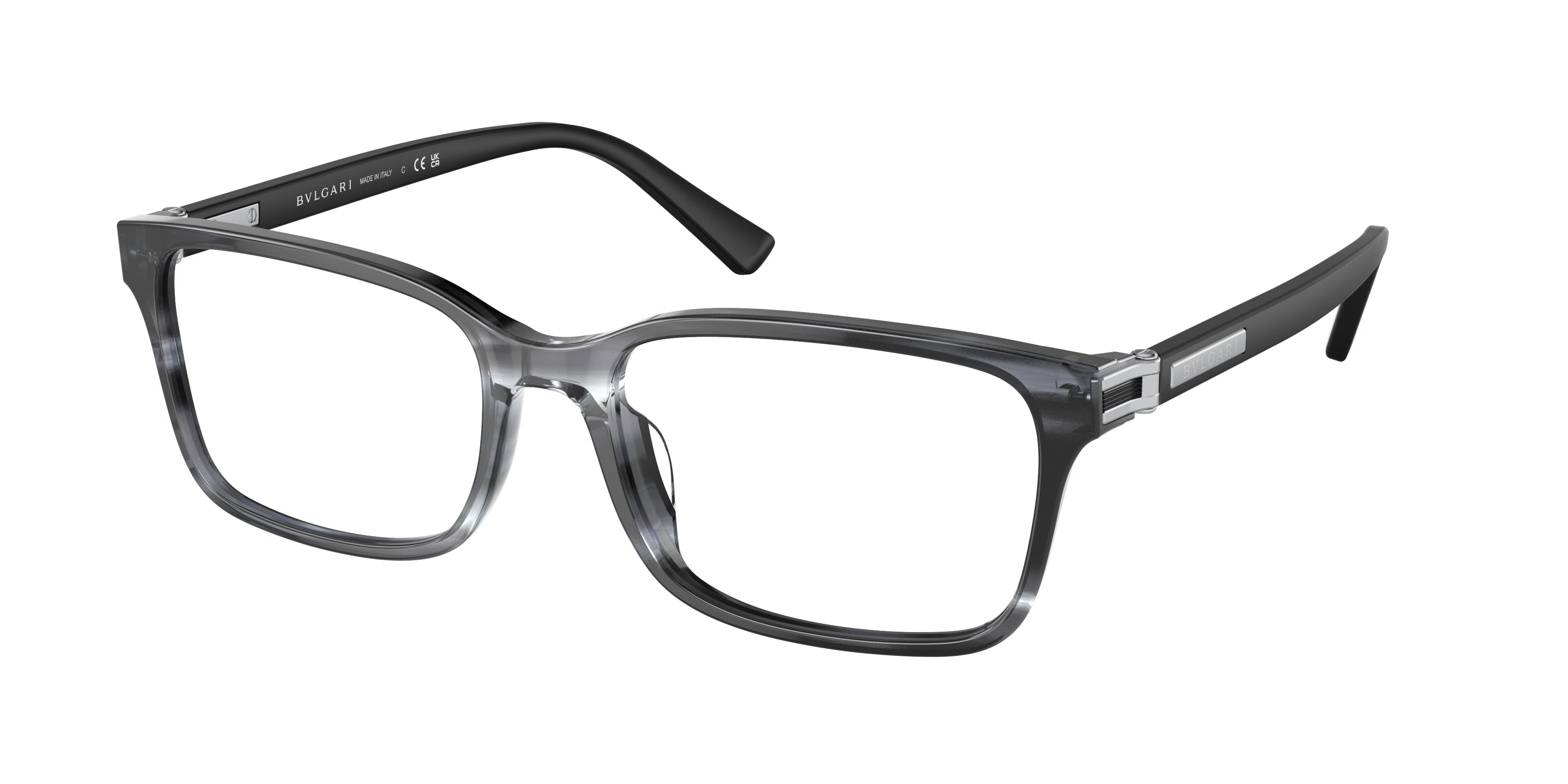 Bvlgari BV3054 Rectangle Eyeglasses  5435-Striped Grey 57-150-18 - Color Map Grey