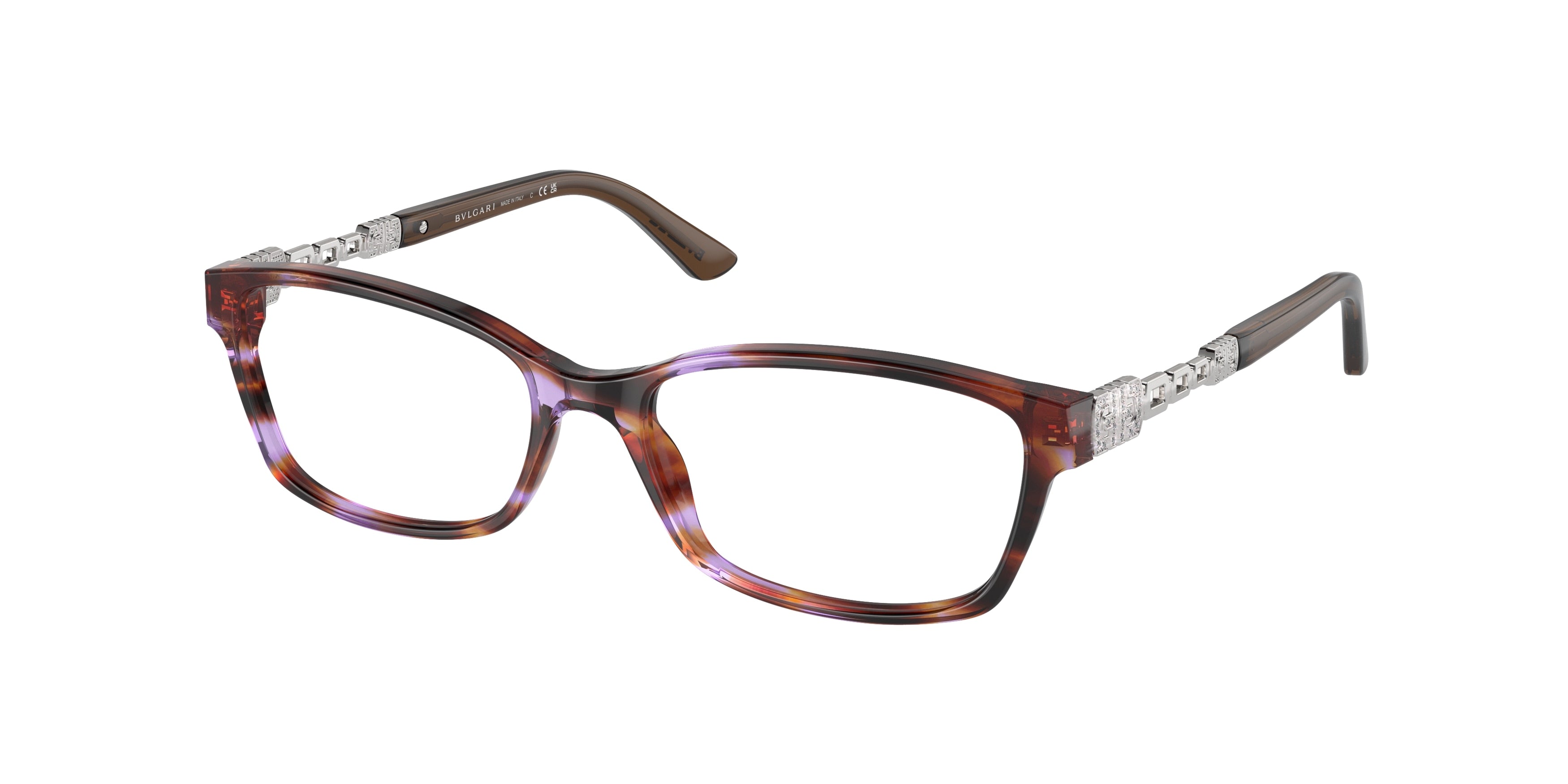 Bvlgari BV4061B Square Eyeglasses  5231-Variegated Violet/Brown 52-140-16 - Color Map Violet