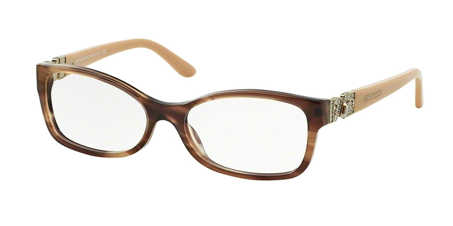 Bvlgari BV4069B Irregular Eyeglasses  5240-STRIPED BROWN 54-16-135 - Color Map brown