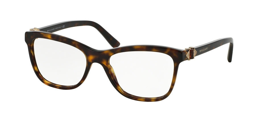 Bvlgari BV4101B Square Eyeglasses  504-DARK HAVANA 52-17-140 - Color Map havana