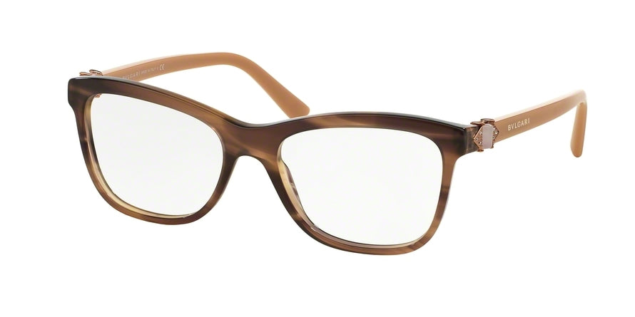 Bvlgari BV4101B Square Eyeglasses  5240-STRIPED BROWN 52-17-140 - Color Map brown