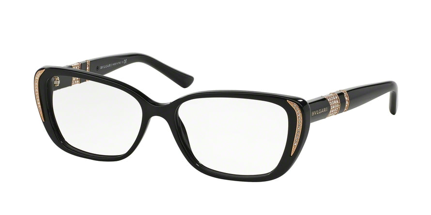 Bvlgari BV4102BM Cat Eye Eyeglasses  501-BLACK 53-15-140 - Color Map black