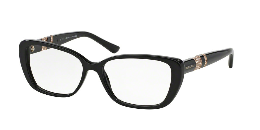 Bvlgari BV4102B Cat Eye Eyeglasses  501-BLACK 55-15-140 - Color Map black