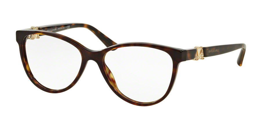 Bvlgari BV4119B Oval Eyeglasses  504-DARK HAVANA 54-15-140 - Color Map havana